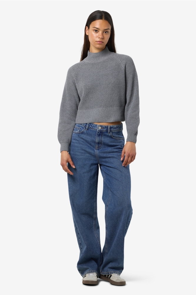 NMDARA L/S HIGH NECK KNIT FWD NOOS 27034807 MEDIUM GREY MELANGE